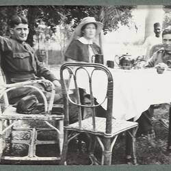 Digital Image - Two Soldiers & Nurse Drinking Tea, Egypt, World War I, 1915-1917