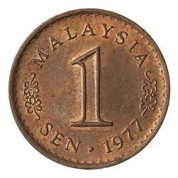 Coin - 1 Sen, Malaysia, 1977