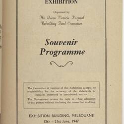 Booklet - Souvenir Programme, 'Australia Makes It', Melbourne