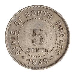 Coin - 5 Cents, North Borneo, 1938