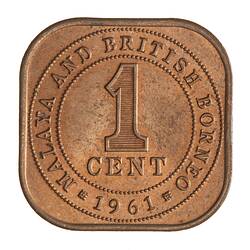 Coin - 1 Cent, Malaya & British Borneo, 1961