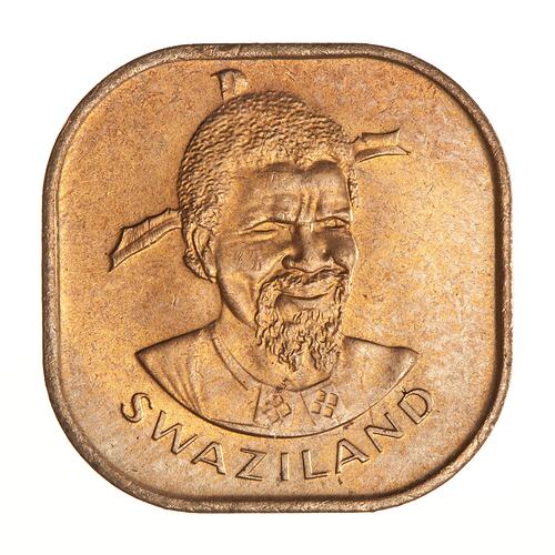 Coin - 2 Cents, Swaziland, 1975