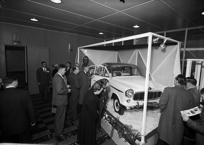 Holden Car on Display, Melbourne, Victoria, 1956