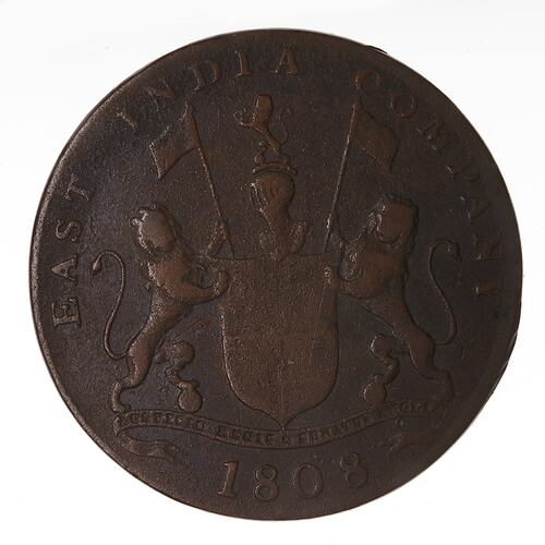 Coin - 20 Cash, Madras Presidency, India, 1808