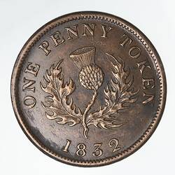 Coin - 1 Penny, Nova Scotia, Canada, 1832