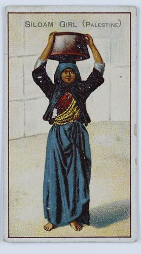 Card - National Costume, Siloam Girl (Palestine) Female, circa 1900