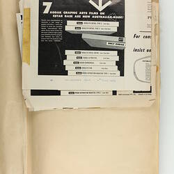 HT 33153, Scrapbook - Advertising Clippings, Kodak Australasia Pty Ltd, Coburg, 1963-71. (MANUFACTURING & INDUSTRY)