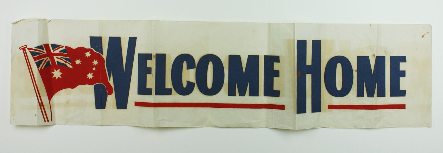 Banner - 'Welcome Home', World War I, circa 1914-1918