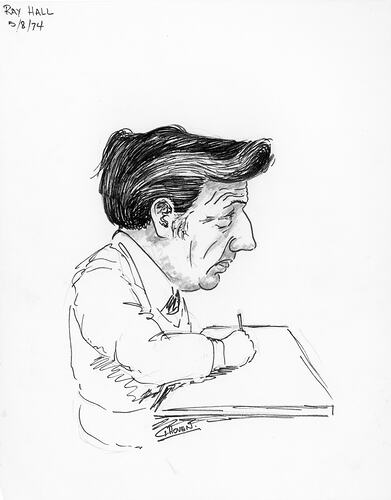 Caricature - George Hoven, Unnumbered, 'Ray Hall', Kodak Australasia Pty Ltd, 5 Aug 1974