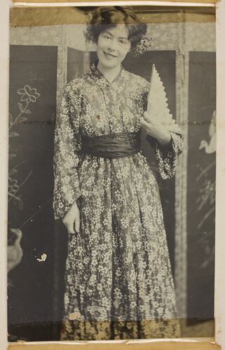 Photograph of woman in Japanese dress.