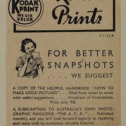 Leaflet - 'Your Kodak Prints'