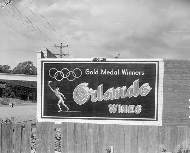 Orlando Wines, Advertisement, Melbourne, Victoria, 1957