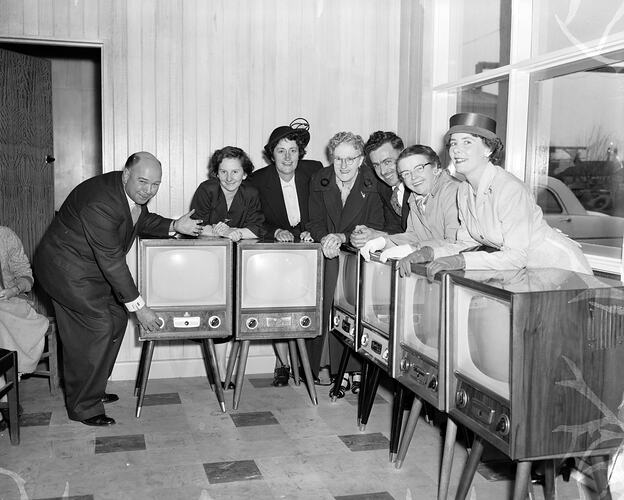 Television Sets, Showroom Display, Melbourne, Victoria, Aug 1957