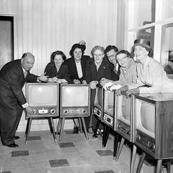 Television Sets, Showroom Display, Melbourne, Victoria, Aug 1957