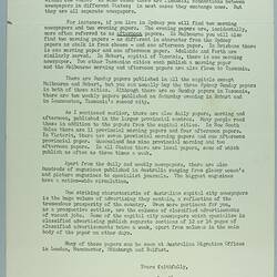 Newsletter - 'Australian Migration Newsletter', 21 Oct 1960