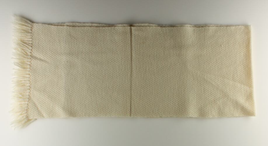 Scarf - Cream Wool, Dorothea Dunzinger, 1950s
