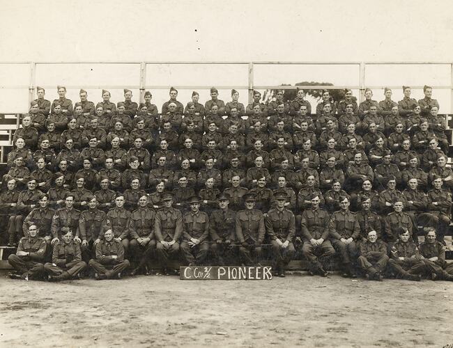 C. Coy 2/2 Pioneers, Australian Serviceman Unit Portrait, World War II, circa 1939