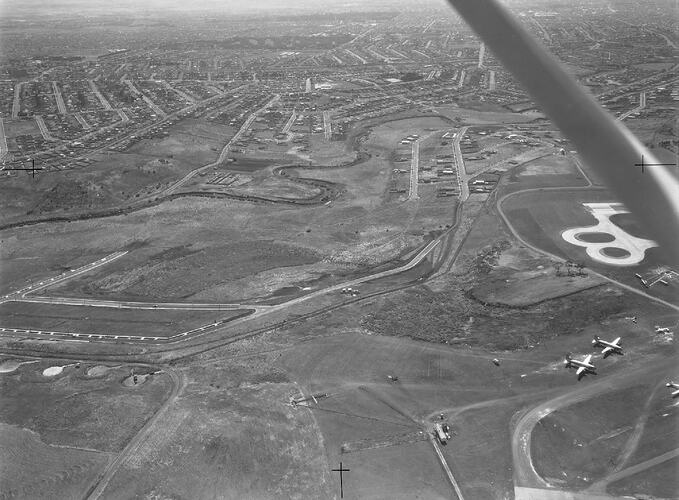 Negative - Aerial View of Essendon, Victoria, 31 Dec 1964