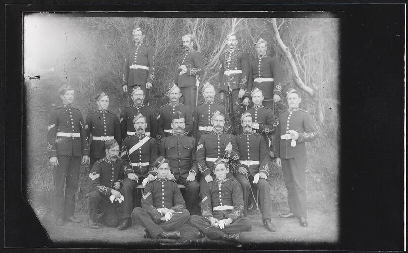 Group portrait of men in military uniform.