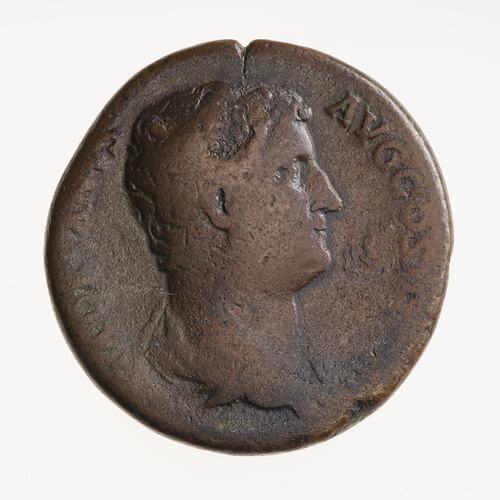 Coin - Sestertius, Emperor Hadrian, Ancient Roman Empire, 134-138 AD