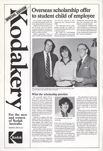 Newsletter - 'Australian Kodakery', No 122, Special Edition March 1981