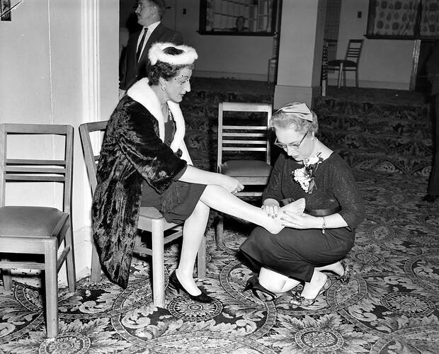 Social Reception, Two Women in Formal Wear, Victoria, 05 May 1959