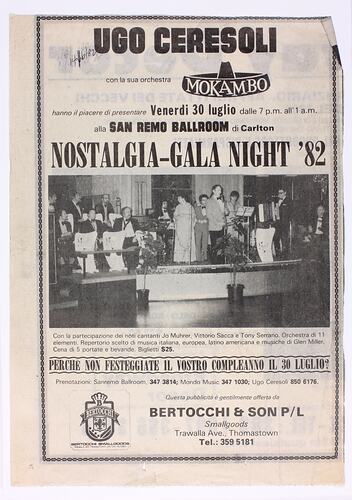 Newspaper Advertisement - Mokambo Orchestra, Nostalgia Gala Night '82, 14 Jun 1982
