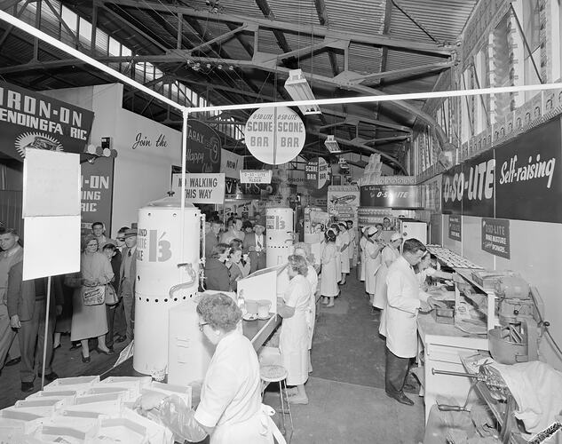 View of O-So-Lite Scone Bar, Royal Melbourne Show, Flemington, Victoria, 25 Sep 1959
