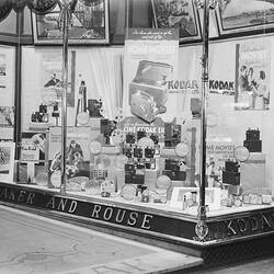 Glass Negative - Kodak Australasia Pty Ltd, Shopfront Display, 'Cine Kodak Home Movies', George St, Sydney, Sep 1932 - Sep1934