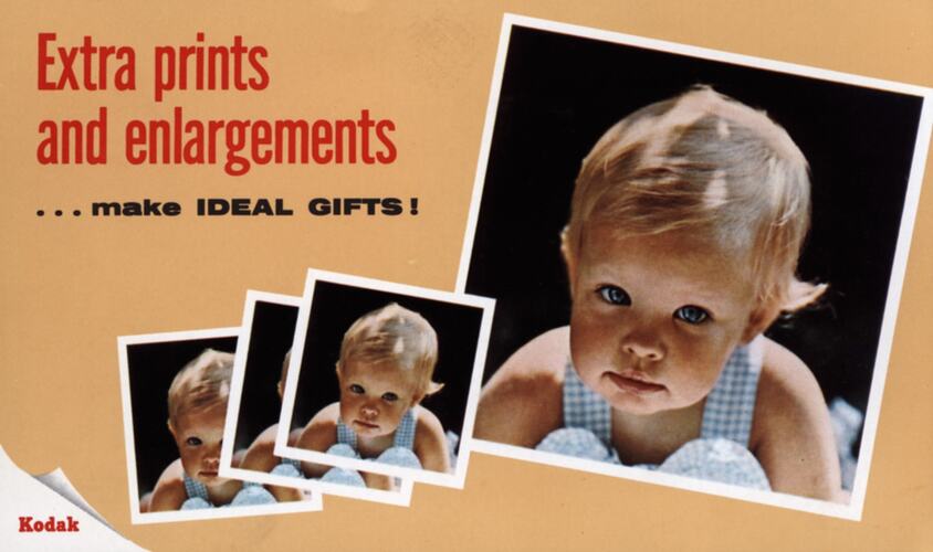 Colour leaflet with photographs of blonde baby.