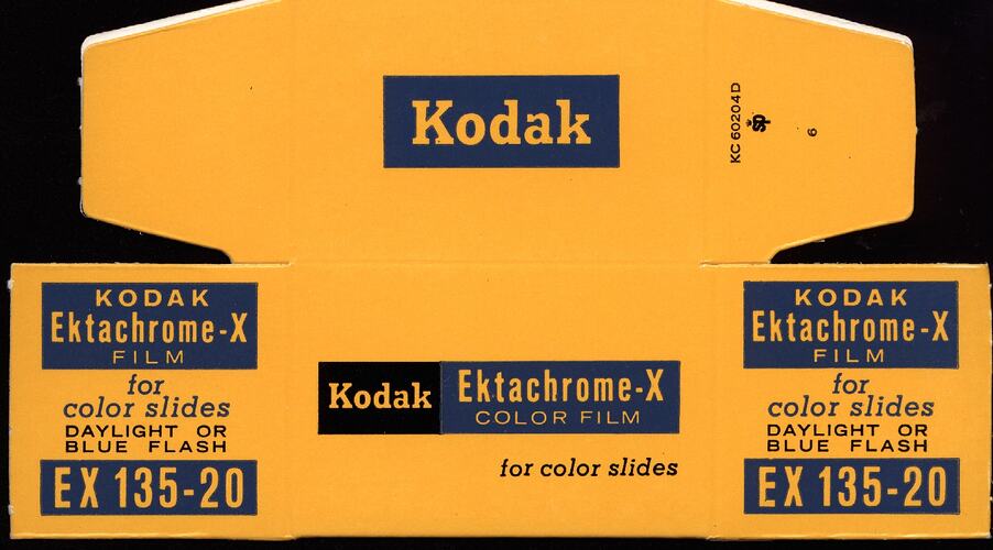 Yellow flatpack box with blue and black text.