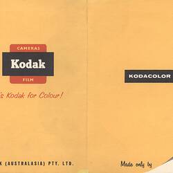 Film Wallet - Kodak Australasia Pty Ltd, 'Kodacolor Prints', circa 1960s