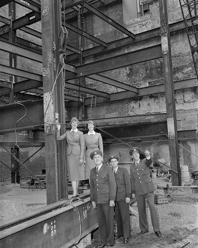 Royal Automobile Club of Victoria, Group at Construction Site, Melbourne, 30 Oct 1959