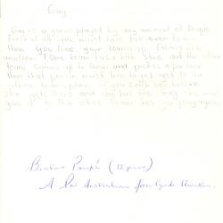 Document - Beatrix Poupé, to Dorothy Howard, Description of Chasing Game 'Gag', circa Mar 1955