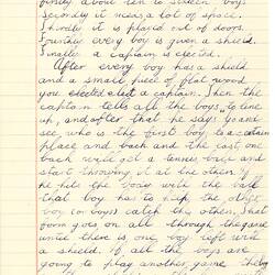 Document - Fred Holman, to Dorothy Howard, Description of Chasing Game 'King', 25 Mar 1955