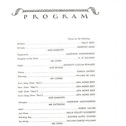 Photocopied, typed extracts from program; black text on paper.