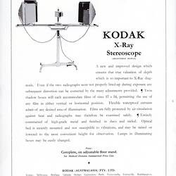 Printed text and illustration of x-ray stereograph.