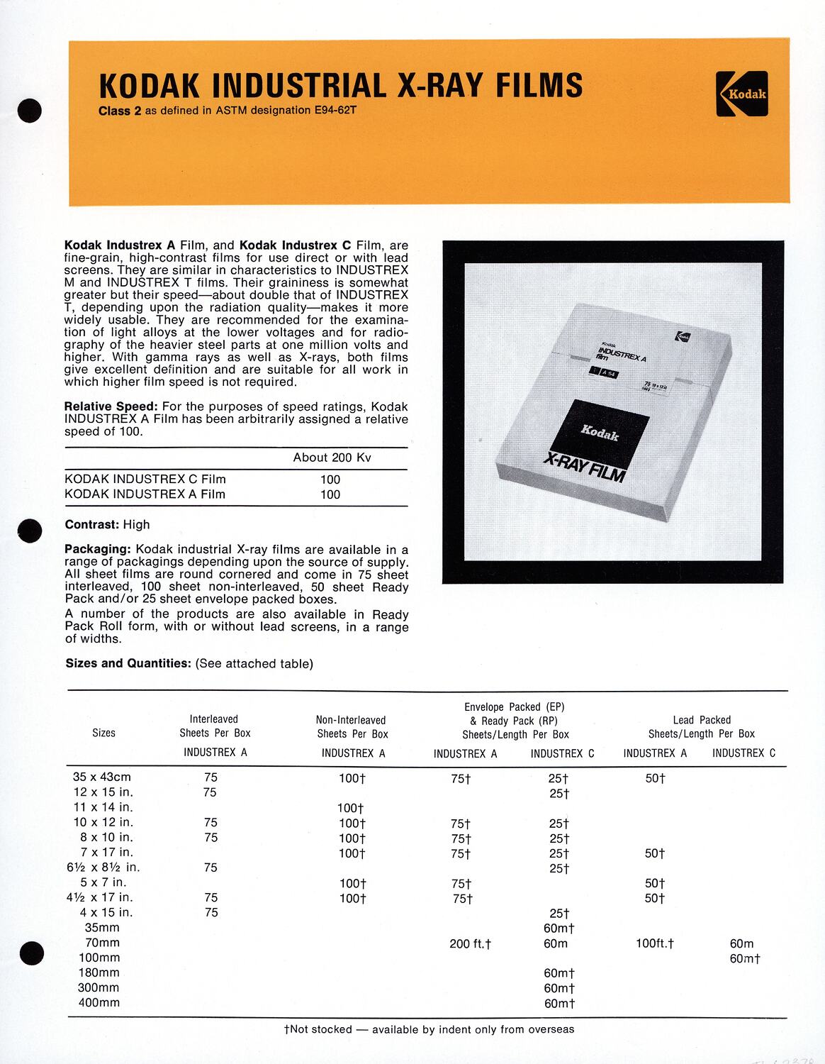 Publicity Flyer Kodak (Australasia) Pty Ltd, 'Kodak Industrial XRay