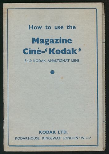 Leaflet cover with text.