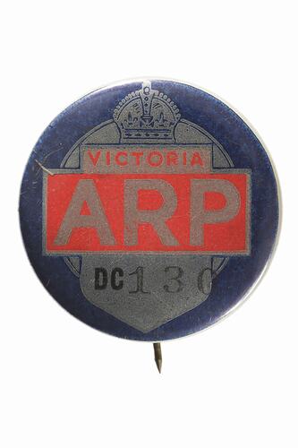 Badge - Air Raid Precautions Warden, circa 1939-1945, Obverse