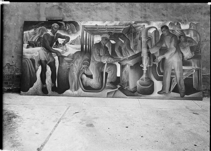 Glass Negative - Mural, 'The Advances of Applied Science', Murray Griffin, Museum of Applied Science (Science Museum), Melbourne,1952-1954