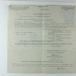 Reference - Diploma 'B'  Merchant Marine Engineer, Melbourne, 23 Jun 1944