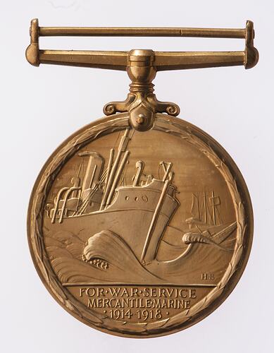 Medal - Mercantile Marine War Medal 1914-1918, Specimen, Great Britain, 1918 - Reverse