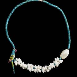 Necklace - Blue Coral & White Shell, Bernice Kopple, circa 1960s-1970s