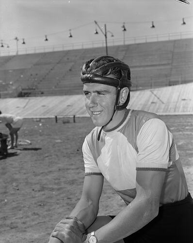 Portrait of a Male Cyclist, Melbourne, Victoria, Mar 1959
