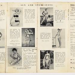 Leaflet - Swim & Sun Suits, Prudence Jane, Montrose, Victoria, circa 1955, Reverse