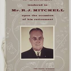 Programme - Kodak Australasia Pty Ltd, Mr R.J. Mitchell Retirement Dinner, Melbourne, 14 Sep 1959, Front Cover