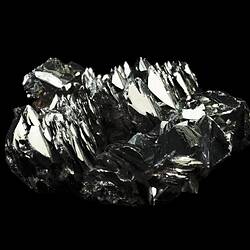 Shiny metallic crystals.