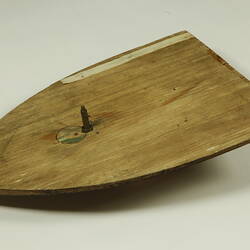 Wooden paddle steamer model, detail of deck.