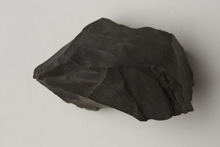 Stone scraper collected from a kitchen midden, Navarino Island, May 1929.